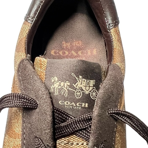 COACH Rebecca Khaki Chestnut Brown Sneakers Shoes Women's Size 8.5 - Picture 6 of 16